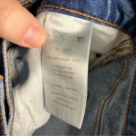 Joe’s jeans distressed high rise straight ankle‎ jeans size 30 - Picture 8 of 10